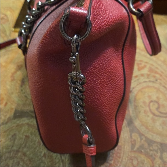 Coach Kelsey 59501 Crossbody Red Pebbled Leather EUC - Picture 6 of 15